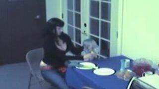 Young Secretary Take a Break from Work to Prepare a Delicious Meal for her Pussy