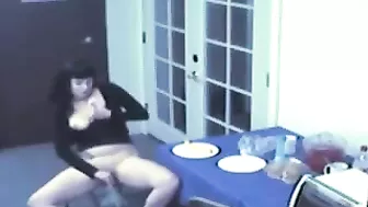 Young Secretary Take a Break from Work to Prepare a Delicious Meal for her Pussy