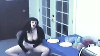 Young Secretary Take a Break from Work to Prepare a Delicious Meal for her Pussy