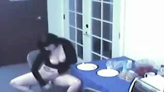 Young Secretary Take a Break from Work to Prepare a Delicious Meal for her Pussy