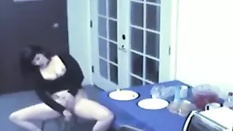 Young Secretary Take a Break from Work to Prepare a Delicious Meal for her Pussy