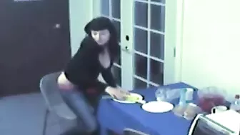 Young Secretary Take a Break from Work to Prepare a Delicious Meal for her Pussy