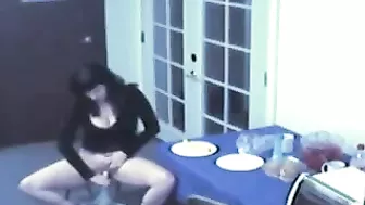 Young Secretary Take a Break from Work to Prepare a Delicious Meal for her Pussy