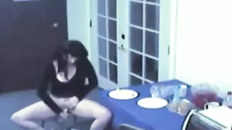 Young Secretary Take a Break from Work to Prepare a Delicious Meal for her Pussy