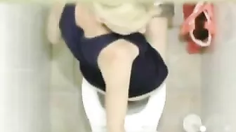 Sexy Young Student Caught in Public bathroom masturbating to porn magazine