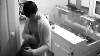 Sexy Candy Shop Employee caught in the act with boss's son on hidden camera!