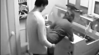 Sexy Candy Shop Employee caught in the act with boss's son on hidden camera!