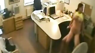 Steamy College Romp in the Workplace Caught on Camera!