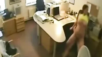 Steamy College Romp in the Workplace Caught on Camera!