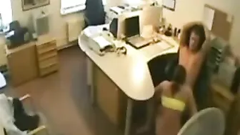 Steamy College Romp in the Workplace Caught on Camera!
