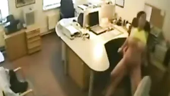 Steamy College Romp in the Workplace Caught on Camera!