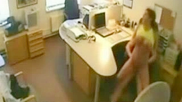 Steamy College Romp in the Workplace Caught on Camera!