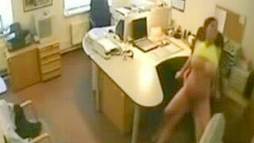 Steamy College Romp in the Workplace Caught on Camera!