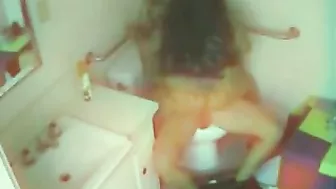 Sexy Coed Gets Wild at College Party with Hidden Cam in the Bathroom!