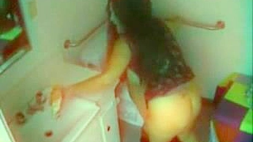 Sexy Coed Gets Wild at College Party with Hidden Cam in the Bathroom!
