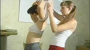Lesbian Schoolgirls Spanking Each Other