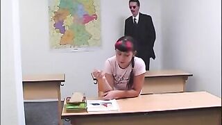 Lesbian Schoolgirls Get Spanked in Classroom Punishment