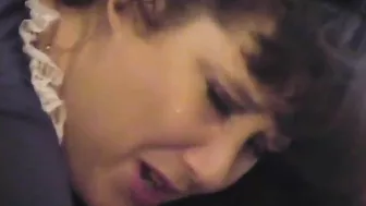 BDSM Scene with Mistress and Maid in Uniform, featuring spanking and blowjob