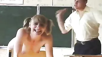 Spanking Teen in Russian Academy - Ass Spanking of Naughty Teens in Russian Academy