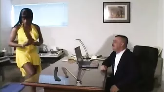 Caned Office Training for Big Ass Ebony - Spanking and Canning Punishment