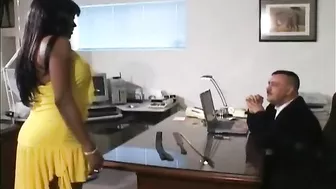 Caned Office Training for Big Ass Ebony - Spanking and Canning Punishment