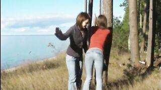 Spanking Teen Girlfriend in the Woods - Outdoor Fun!