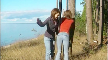 Spanking Teen Girlfriend in the Woods - Outdoor Fun!