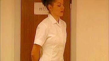 Nurse Receives Hard Caning from Doctor as Punishment for Misconduct, Includes Spanking and Other Forms of Punishment
