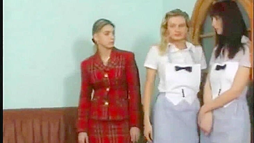 Russian Housewife's Maids Punished with Hard Spanking