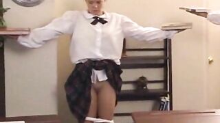 Spanking Schoolgirl's Naughty Arrival - Teen Caning Punishment