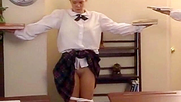Spanking Schoolgirl's Naughty Arrival - Teen Caning Punishment