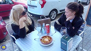Strapon Lesbian Sex on the Streets - Fat Woman and Mature Partner with Heavy Moaning and Doggy Style
