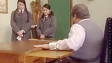 Schoolgirls Spanked by Teachers at Exam Meeting