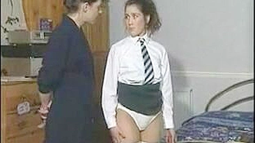 Lesbian Headmistress Spanks Naughty Girls in Pantyhose and Nylons - Spanking Video