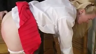 XXX video - Old Man Spanks Tense Teen's Panties Down, intense