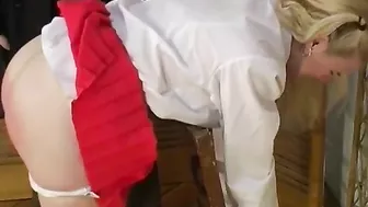 XXX video - Old Man Spanks Tense Teen's Panties Down, intense