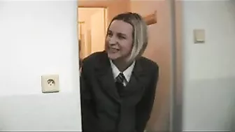 Spanked and Fucked - Two Teens Get Their Desks Fucked