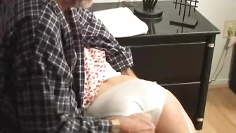 Spanking and Fingering Granddaughter with Grandpa - Teen Fetish Video