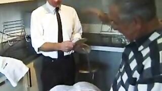 Spanking Ebony Black Girl by Two Mature Men