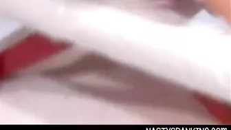 Spanking Blonde Booty in Red Lingerie - Miss Anabelle's Punishment