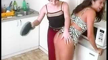 Mother Punishes Naughty Daughter with Fetish Spanking