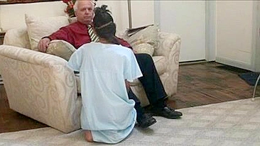 Spanking and Caning Punishment for Teen's Naughty Behavior with Grandpa's Help.