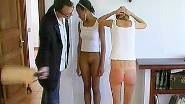 Spanking and Caning Punishment of Two Teens by School Teacher - XXX Video