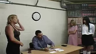 Punished Teen Gets Spanked at School for Red Dress Wearing