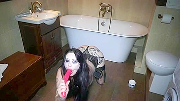 Punk slut deepthroats and takes anal from master, tattooed brunette in rough sex blowjob and facefuck scene