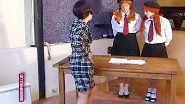 Punishing the Naughty - Caning and Spanking of Teen Schoolgirls by Strict Teacher