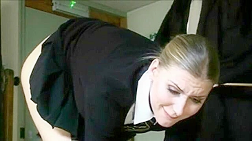 Caning the Girl in the Classroom - Spanking and Caning Punishment for Naughty Schoolgirl