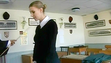 Caning the Girl in the Classroom - Spanking and Caning Punishment for Naughty Schoolgirl