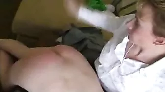 Spanking Punishment for Naughty Teen Daughter by Mommy - Red Bagged