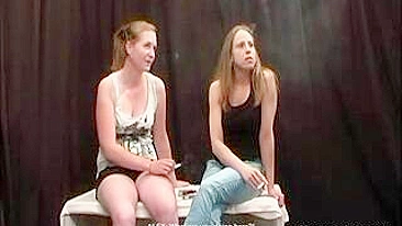 Teen Punishment - Naughty Nicole and Vicky Spanked and Caned for Smoking (Part 1)